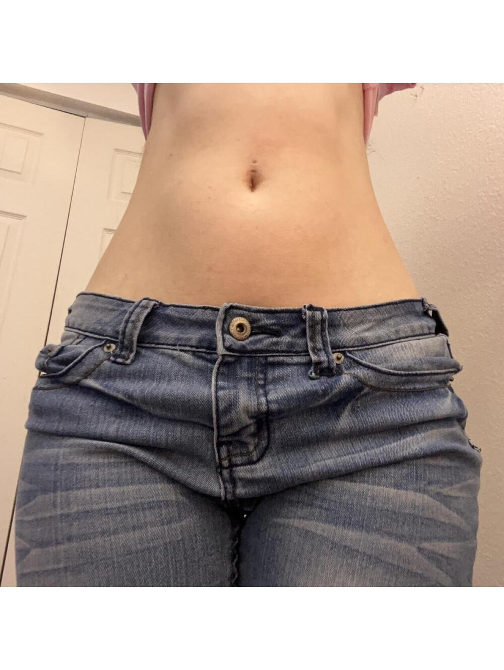 low rise flared jeans